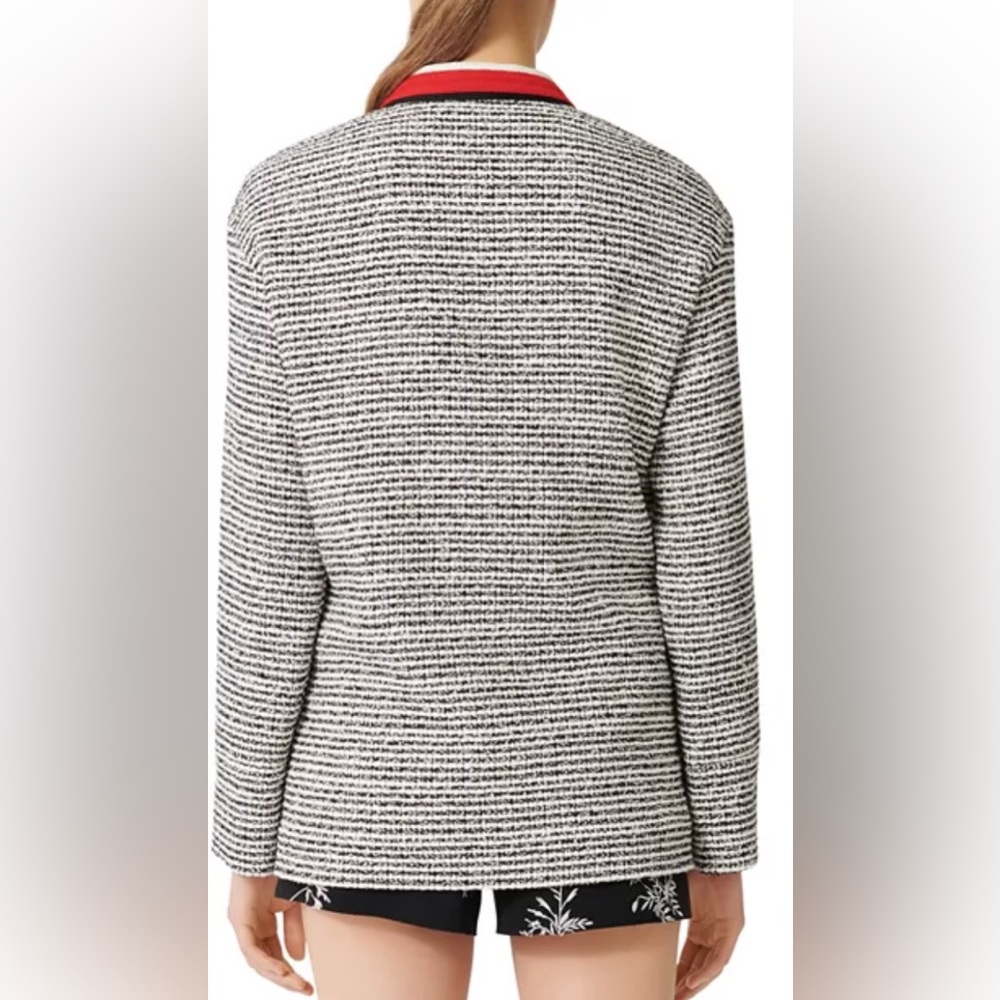 Maje Black and Red Striped Cardigan - Picture 2 of 4